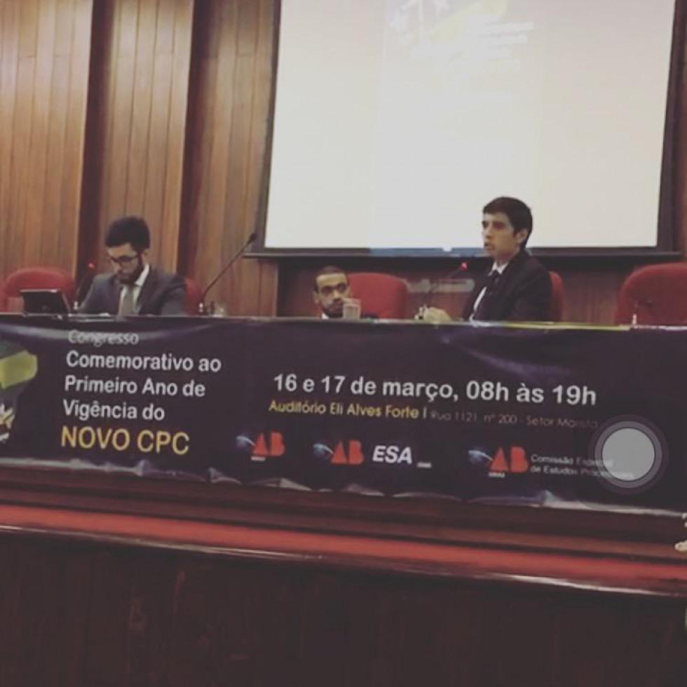 Congresso em Comemoracão ao 1 ano de NCPC realizado pela OAB/GO. 